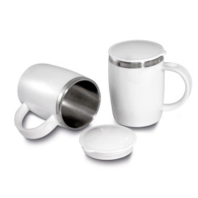 Caneca em Plástico e Inox 400Ml Personalizada 