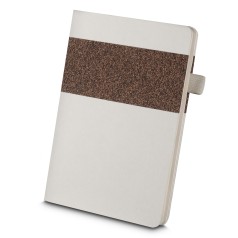 Caderno A5 Capa em Fibra de Cana de Açúcar e Café com Logotipo