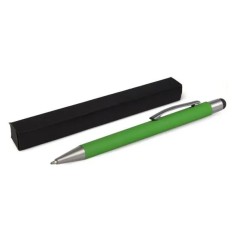 Caneta Esferográfica em Alumínio com Ponta Touch Verde Personalizada