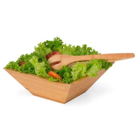 Conjunto para Salada em Bambu 2 Pçs Personalizado