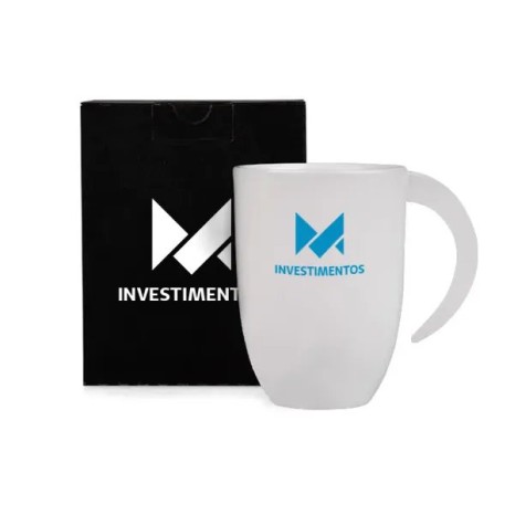 Caneca em Cerâmica Branca 350Ml Personalizada
