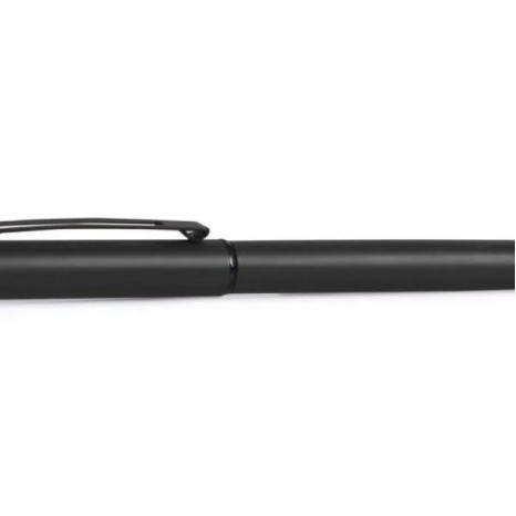 Caneta Roller em Alumínio com Tampa Preta Personalizada