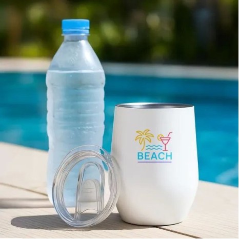 Copo Térmico com Tampa Branco 340 Ml Personalizado