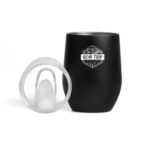 Copo Térmico com Tampa Preto 340 Ml Personalizado