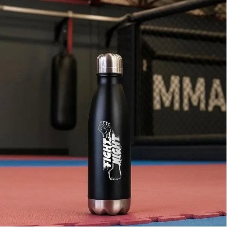 Garrafa com Tampa em Aço Inox Preta 750Ml Personalizado