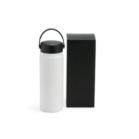 Garrafa Dupla Camada Na Cor Branca 550 Ml Personalizado