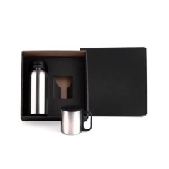 Conjunto de Garrafa e Caneca em Aço Inox 600/180 Ml 2 Pçs Personalizado