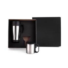 Conjunto de Canecas em Aço Inox 400/180 Ml 2 Pçs Personalizado