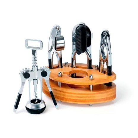 Kit de Utensílios com Base em Bambu 5 Pçs Personalizado
