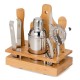 Conjunto para Bar em Bambu / Madeira / Inox 8 Pçs Personalizado