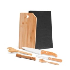 Kit para Bar em Madeira / Bambu Mônaco 6 Pçs Personalizado