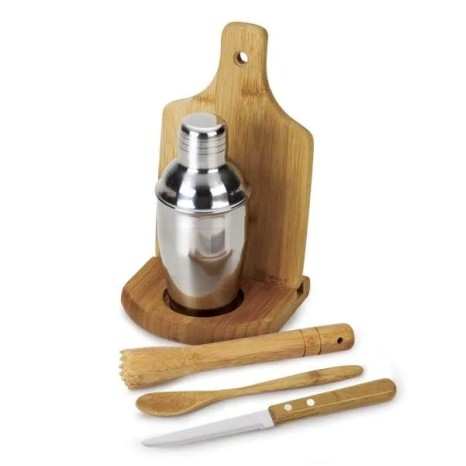 Kit para Caipirinha em Bambu / Madeira Iriza 0,35 L 6 Pçs Personalizado