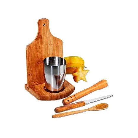 Kit para Caipirinha em Bambu /Madeira Iriza 0,35 L 6 Pçs Personalizado