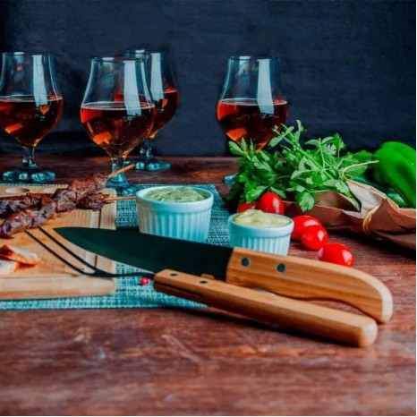 Kit Churrasco, Petisco, Cerveja e Tábua 3 Furos 11 Pçs Personalizado
