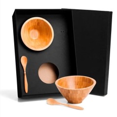 Kit para Café Da Manhã em Bambu 4 Pçs Personalizado