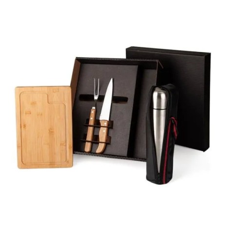 Kit para Churrasco com Garrafa Térmica 5 Pçs Personalizado