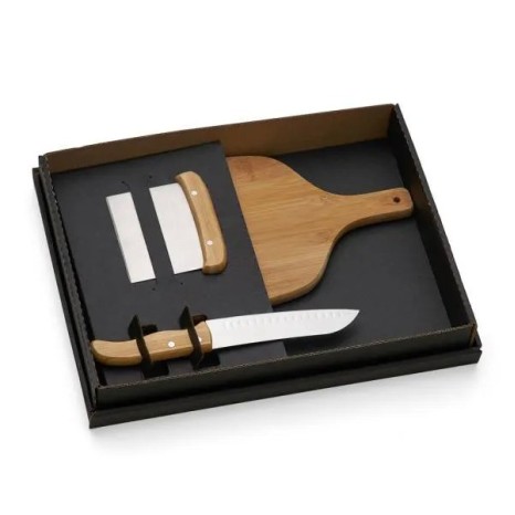 Kit para Cozinha em Bambu / Inox 3 Pçs Personalizado