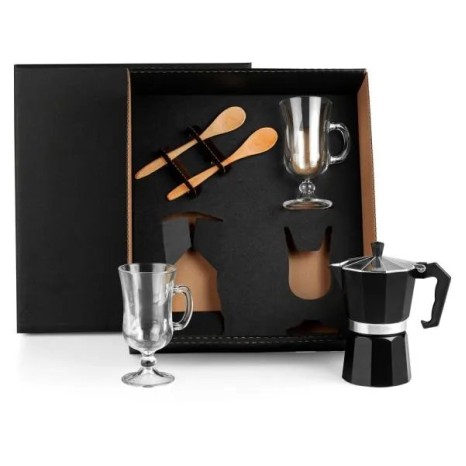 Kit para Café com Cafeteira Italiana 5 Pçs Personalizado