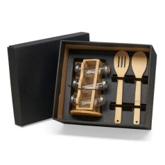 Kit Porta Condimentos e Colheres 3 Peças Personalizado