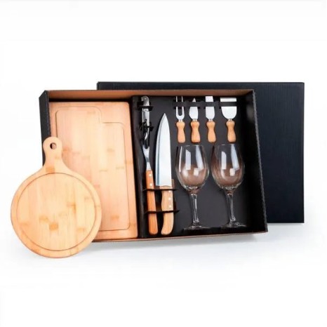 Kit Queijo, Churrasco e Vinho- 11 Pçs Personalizado