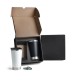 Kit de Copos Térmicos em Aço Inox 500Ml Preto / Branco 2 Pçs Personalizado