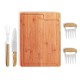 Kit para Churrasco em Bambu / Madeira / Inox 5 Pçs Personalizado