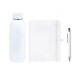 Kit Garrafa, Caderno e Caneta Branco 3 Pçs Personalizado