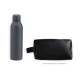 Kit Garrafa e Necessaire Cinza/Preto 2 Pçs Personalizado