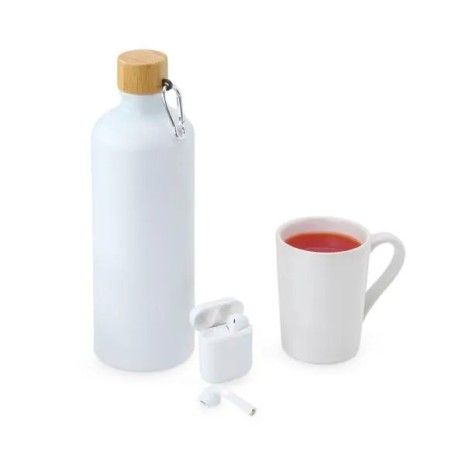 Kit Garrafa, Caneca e Fone Bluetooth 3 Pçs Personalizado