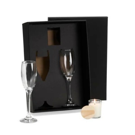 Kit Taças e Vela Aromatizada 3 Pçs Personalizado