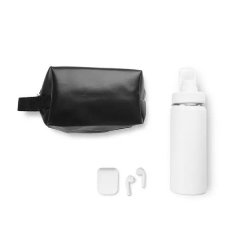 Kit Garrafa, Necessaire e Fone 3 Pçs Personalizado