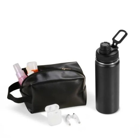 Kit Garrafa, Necessaire e Fone 3 Pçs Personalizado