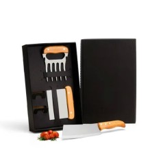 Kit com Cutelo, Garfo e Espátula 3 Pçs Personalizado