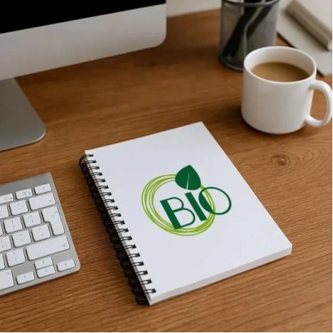 Caderno Pautado com Wire-O Branco 23,5X18cm 100 Fls Personalizado