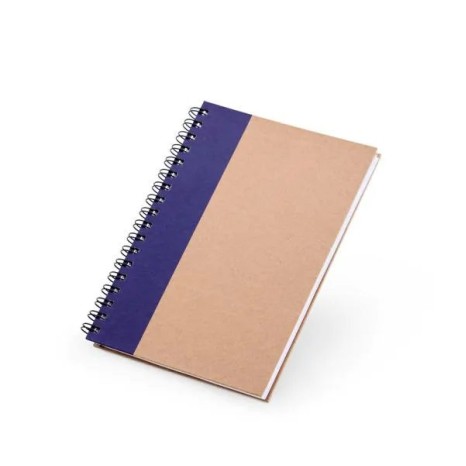 Caderno Pautado com Wire-O 23X18cm Bege/Azul Personalizado