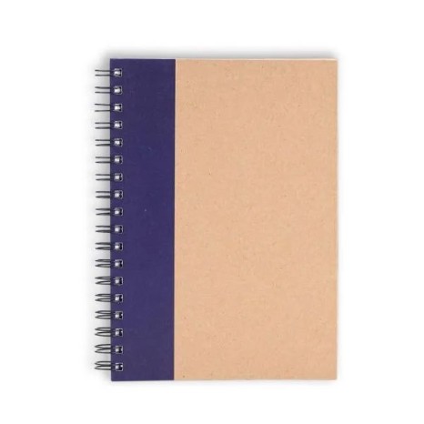 Caderno Pautado com Wire-O 23X18cm Bege/Azul Personalizado