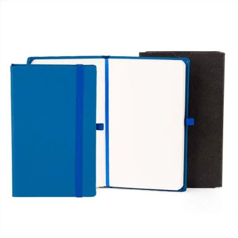 Caderneta Sem Pauta Azul 14X21 cm Personalizada