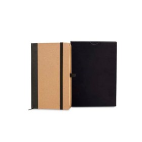 Caderneta Sem Pauta 9,5X15,5 cm Bege/Preto Personalizada