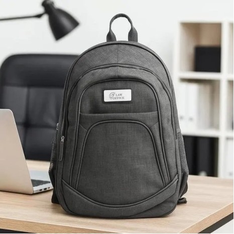 Mochila em Poliéster 300D Melange Cinza Personalizado