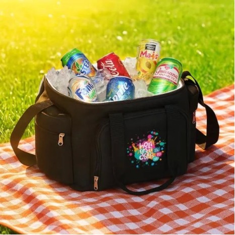 Bolsa Térmica Preta em Polyester 600D, 300D e Peva 15L Personalizado
