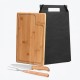 Conjunto para Churrasco em Bambu / Madeira /Inox Texas 3 Pçs Personalizado