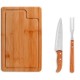 Conjunto para Churrasco em Bambu / Madeira / Inox Dallas 3 Pçs Personalizado