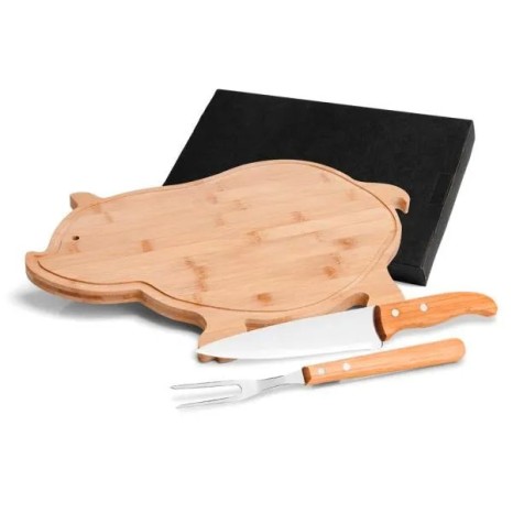 Conjunto para Cozinha em Bambu / Madeira / Inox 3 Pçs Personalizado