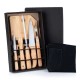 Kit para Churrasco em Bambu / Madeira / Inox com Avental- 8 Pçs Personalizado