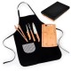 Kit para Churrasco em Bambu / Madeira / Inox com Avental 6 Pçs Personalizado