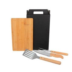 Conjunto para Churrasco/Hambúrguer com Espátula 4 Pçs Personalizado