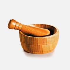 Amassador de Temperos em Bambu com Pilão de 10cm Personalizado