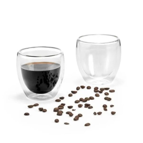 Conjunto de Copos com Parede Dupla 250Ml 2 Pçs Personalizado