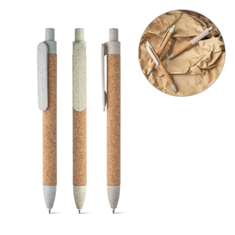 Caneta de Cortiça e Fibra de Trigo Personalizada