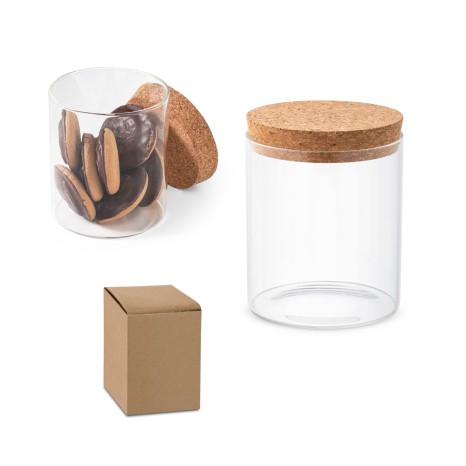 Pote de Vidro 700Ml com Tampa de Cortiça Personalizado
